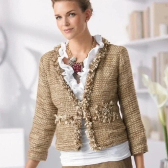 CAbi Jackets & Blazers - Cabi tweed brown blazer jacket size small long sleeve